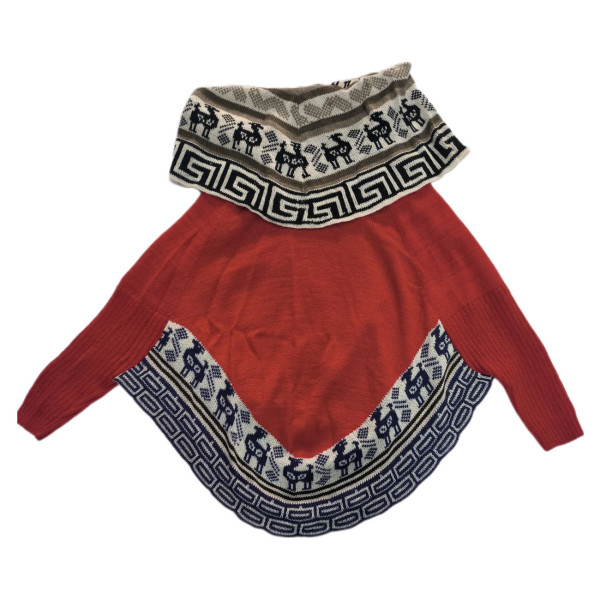 Janq'u Uyu Jersey/poncho cuello alto 100% de alpaca.