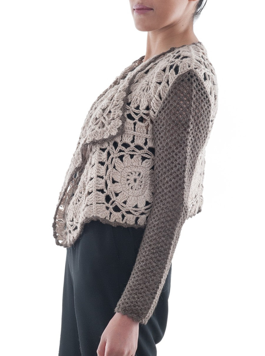 Chaqueta hecho a mano a crochet - 100% alpaca