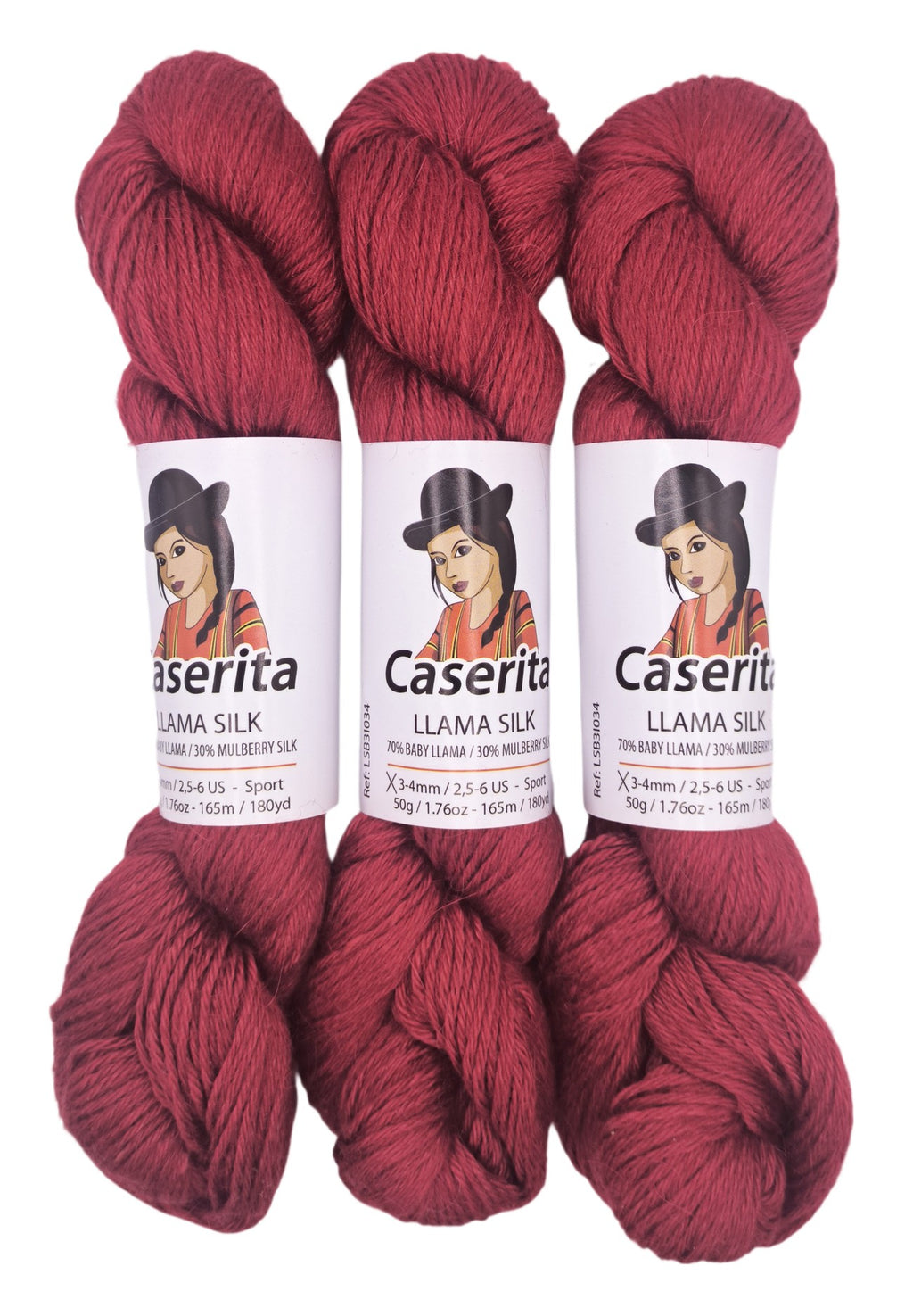 Rojo carmesí - Baby llama y Seda - 50 gr./165 m.